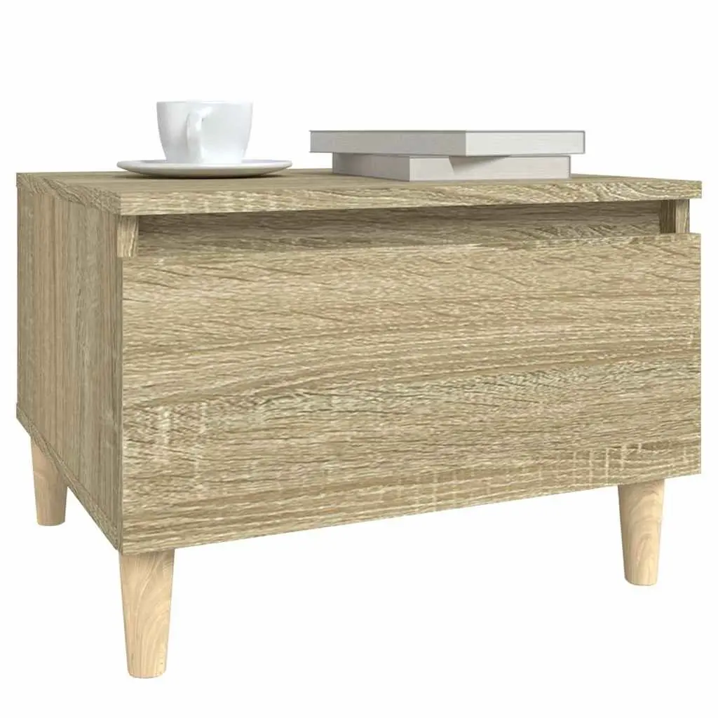 Side Tables Storage Drawer Engineered Wood Brown 2 Piece