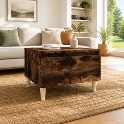 Brown Side Table with Drawer Storage – Scandinavian Design
