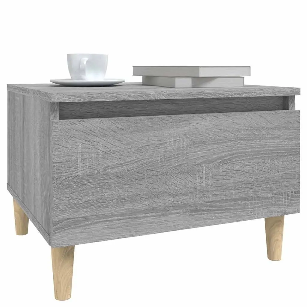 Side Tables Storage Feature 50 x 46 x 35 cm Grey Scandinavian 2 Piece