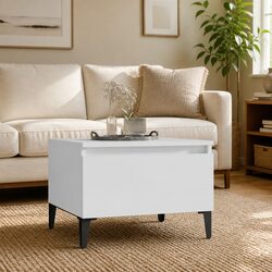 White End Table with Drawer: Dimensions and Materials