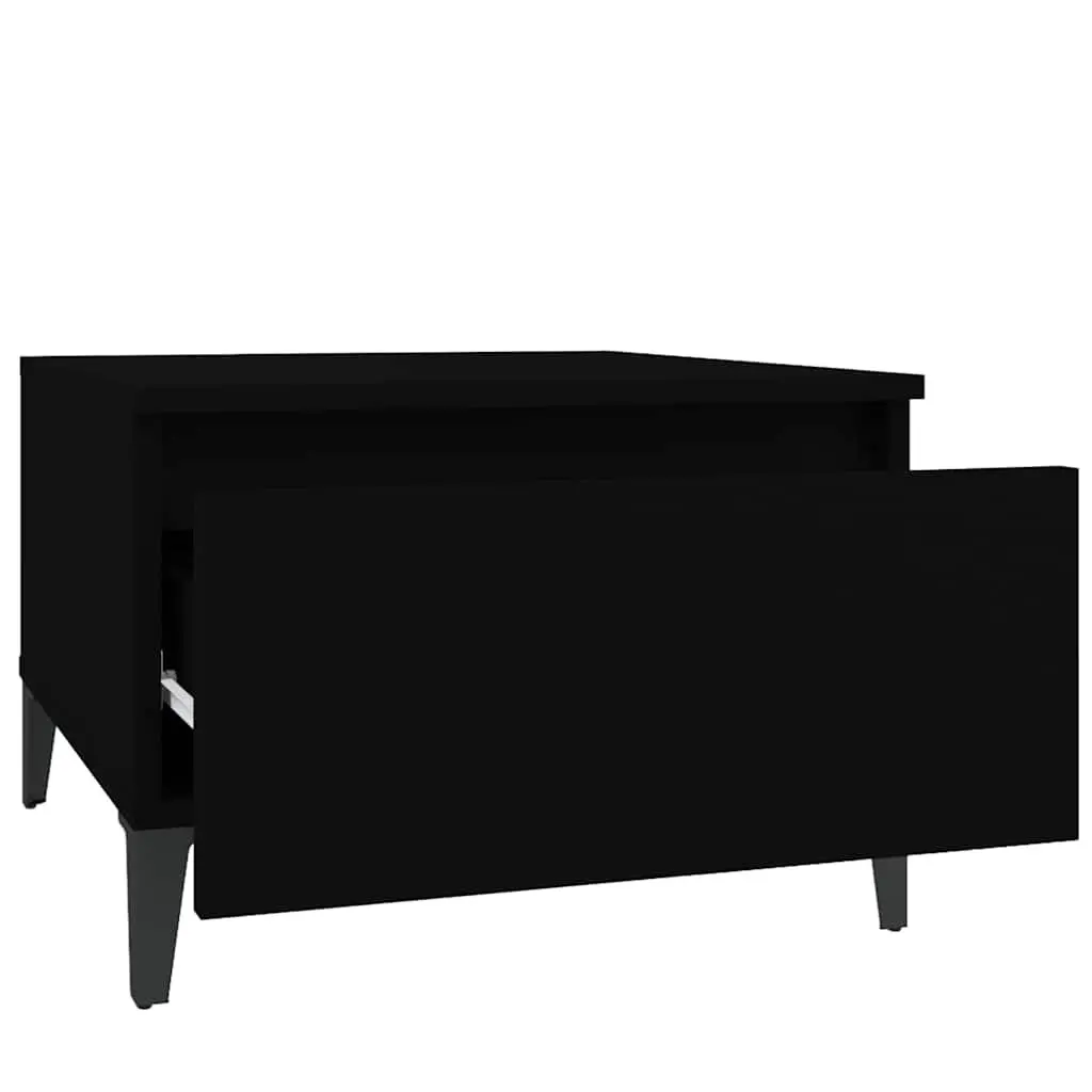 Side Tables Storage Drawer Black 50x46x35 cm 2 pcs