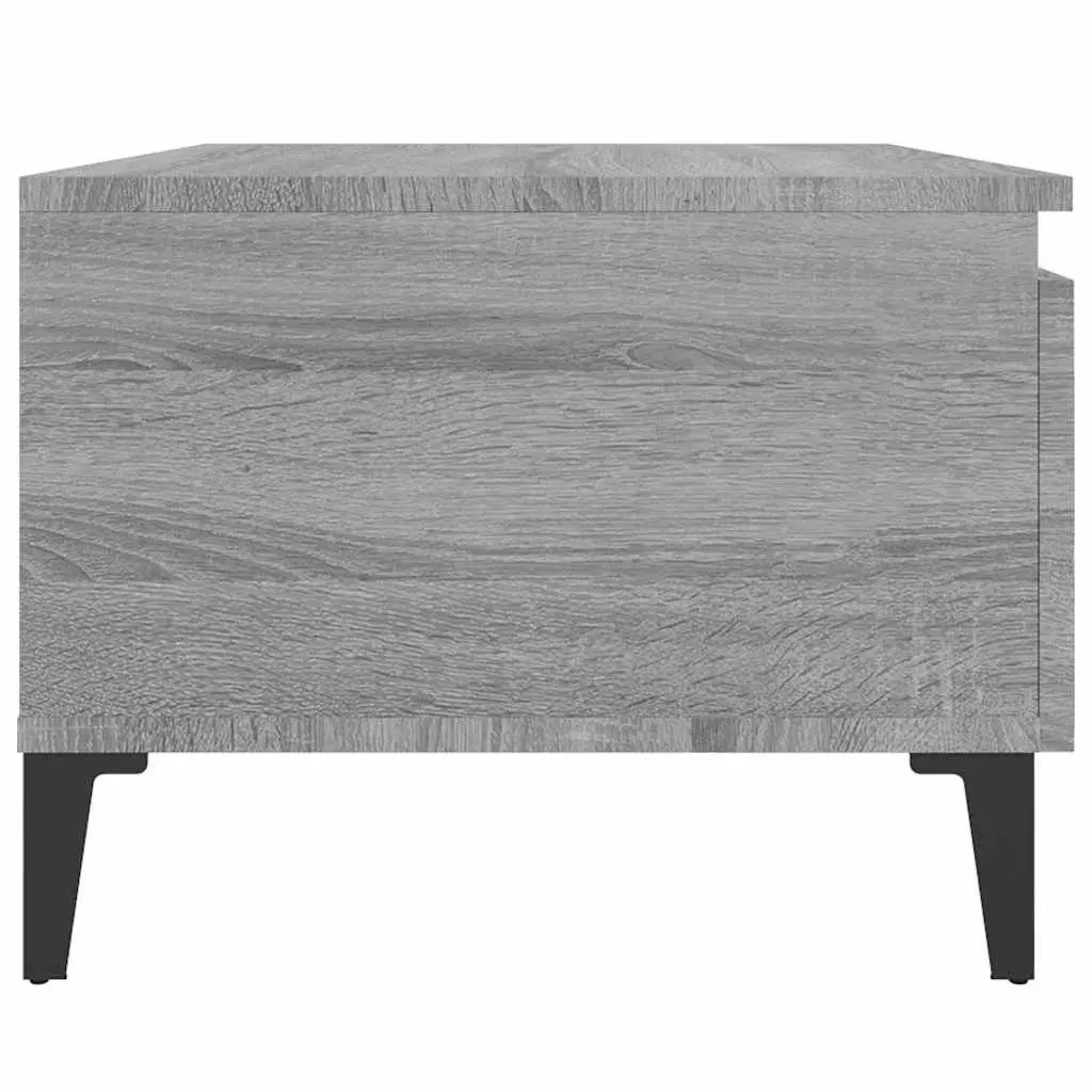 Set of 2 Accent Side Tables Grey Engineered Wood with Drawer Storage 50x46x35cm