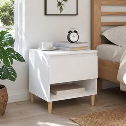 Compact White Nightstand with Engineered Wood Design