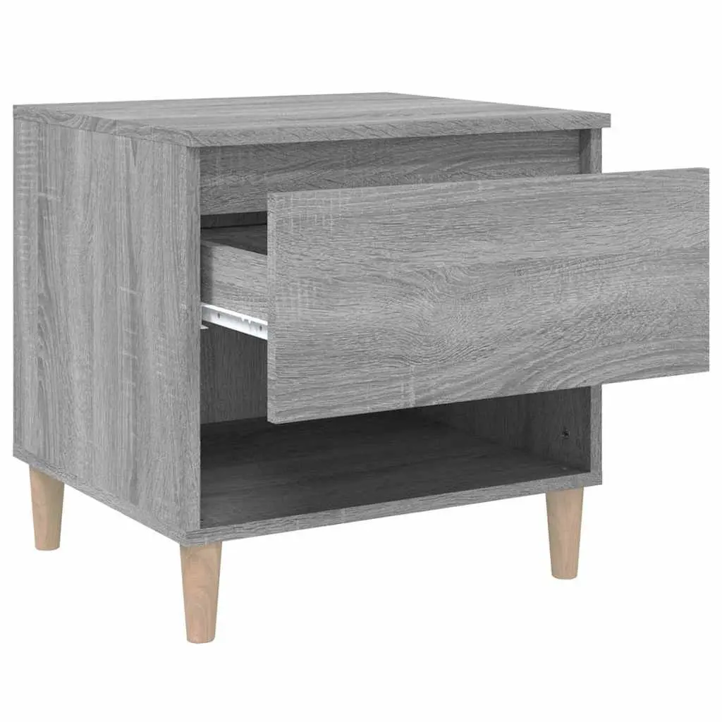 Bedside Tables Grey 50x46x50 cm Engineered Wood Nightstands 2 pcs