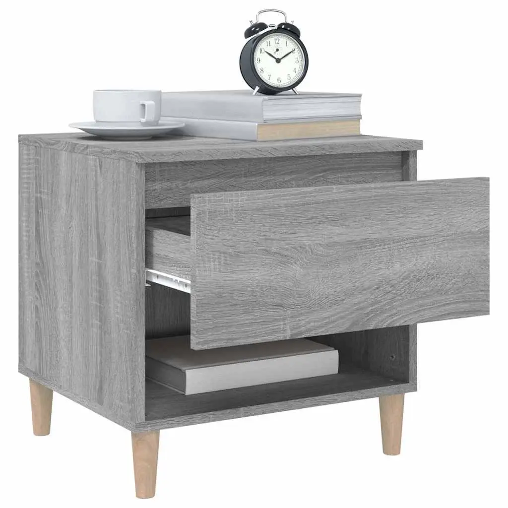 Bedside Tables Grey 50x46x50 cm Engineered Wood Nightstands 2 pcs