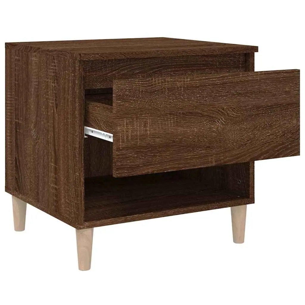 Bedside Tables Ample Storage 50x46x50 cm Brown Oak Engineered Wood 2 pcs