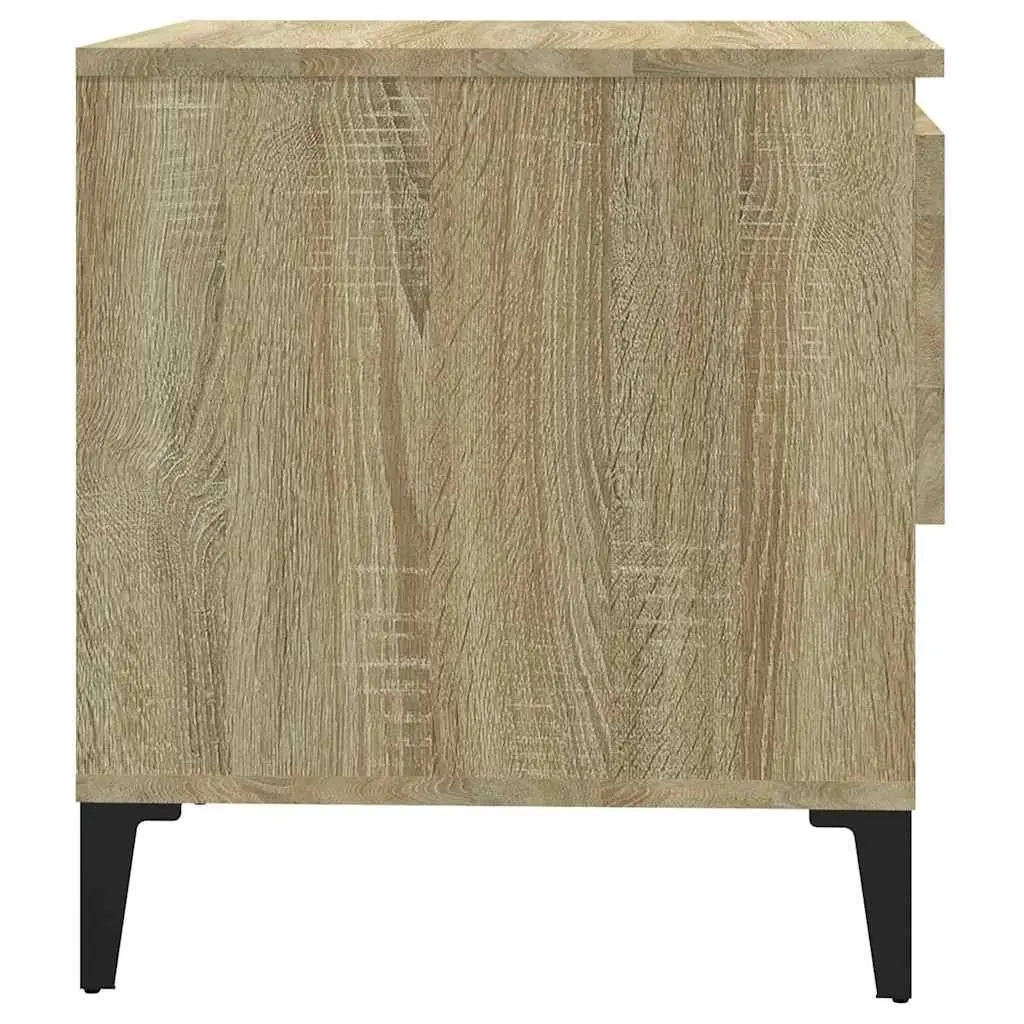 End Table Storage Drawer Compartment Brown Engineered Wood 50 x 46 x 50 cm