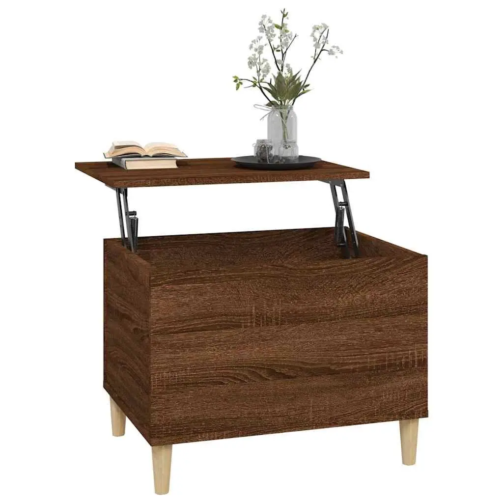 Lift Top Coffee Table with Storage Brown Oak 60x44.5x45cm Engineered Wood