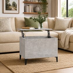 Lift Top Coffee Table in Grey Engineered Wood, 60 x 44.5 cm