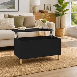 Black Engineered Wood Lift Top Coffee Table
