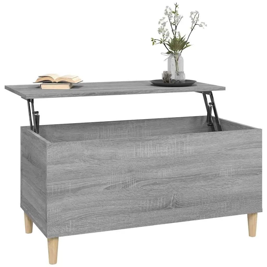 Lift-Top Coffee Table Adjustable Height Grey Engineered Wood