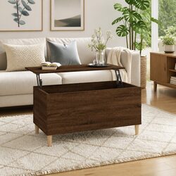 Coffee Table with Lift-Top Mechanism - Brown Oak Finish
