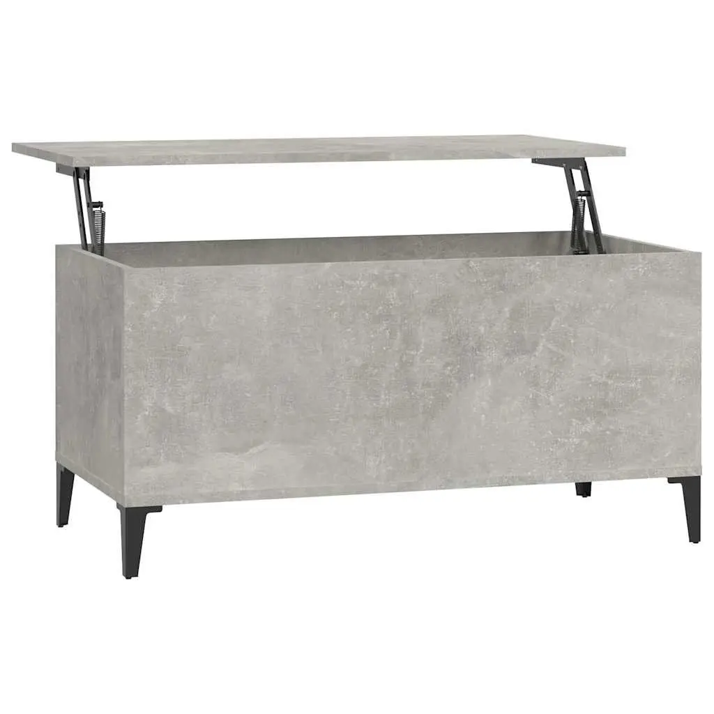 Lift-Top Coffee Table Grey Engineered Wood Storage Compartment 90cm