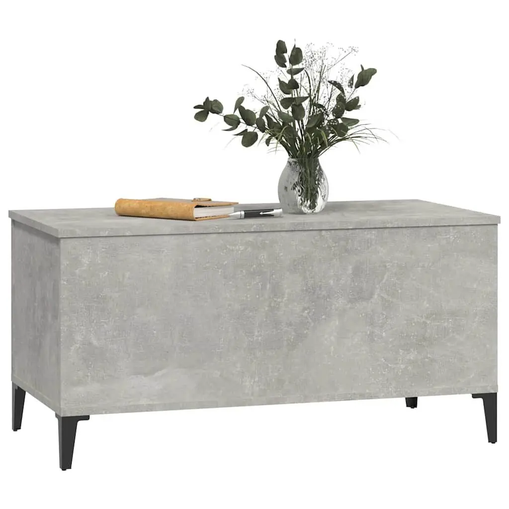 Lift-Top Coffee Table Grey Engineered Wood Storage Compartment 90cm