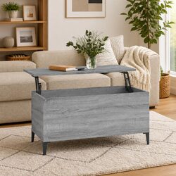Engineered Wood Lift-Top Coffee Table in Grey Sonoma