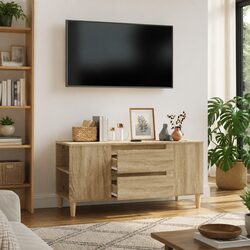 Engineered Wood TV Cabinet Sonoma Oak Brown 102x44.5x50 cm