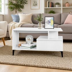 Engineered Wood Coffee Table in High Gloss White