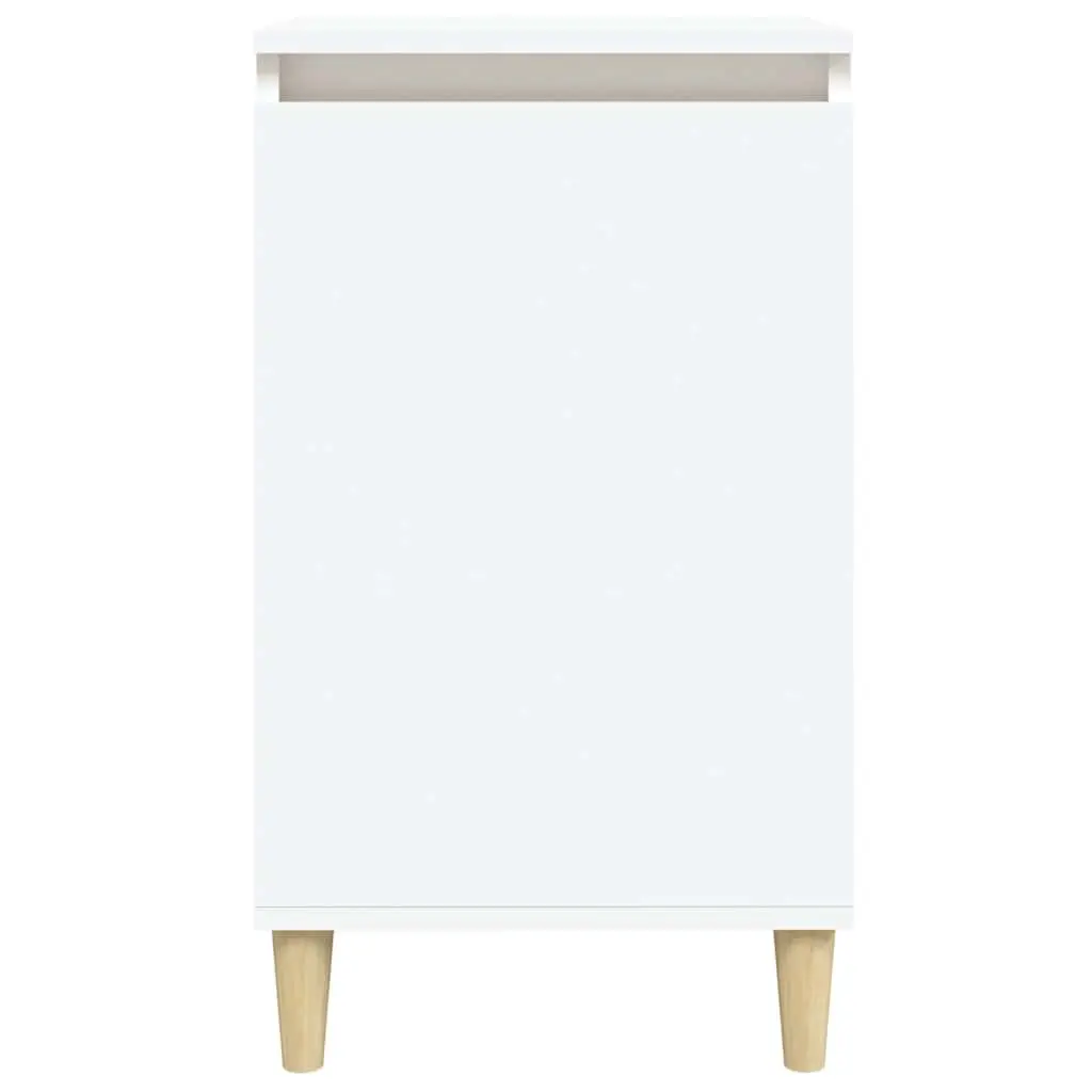 White Bedside Table Storage Nightstand 40x35x70cm with Door Engineered Wood
