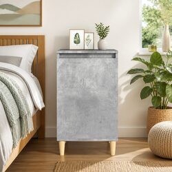 40x35x70 cm Grey Bedside Cabinet in Engineered Wood