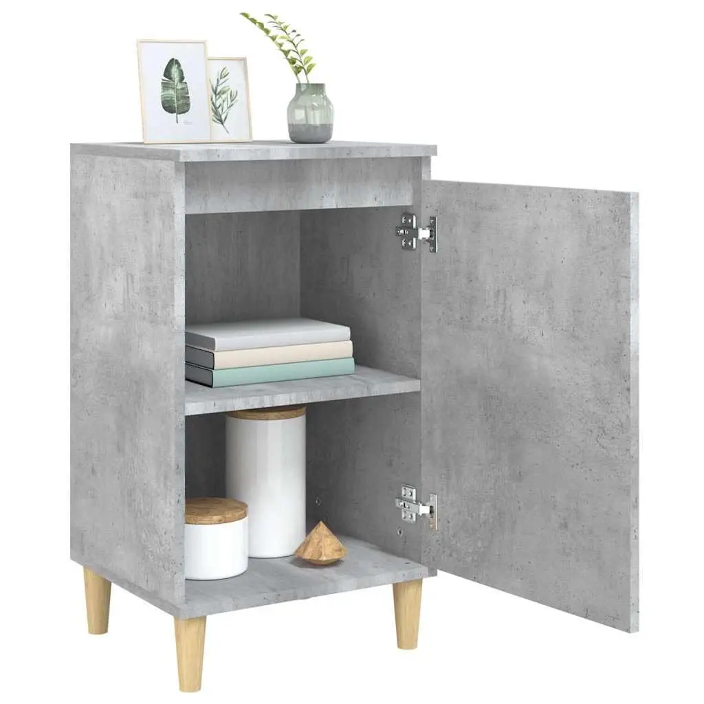 Concrete Grey Bedside Cabinet Storage Table Nightstand 40x35x70cm with Door