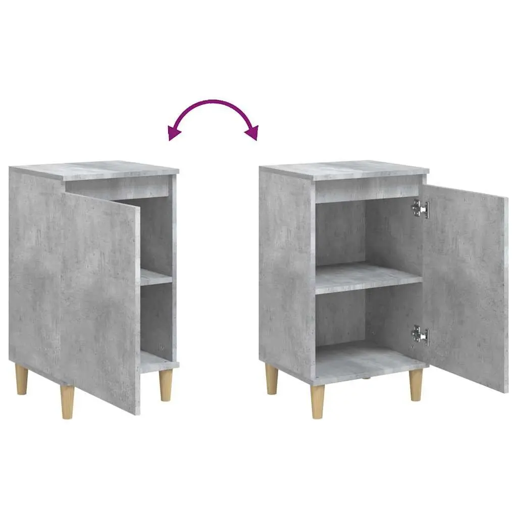 Concrete Grey Bedside Cabinet Storage Table Nightstand 40x35x70cm with Door