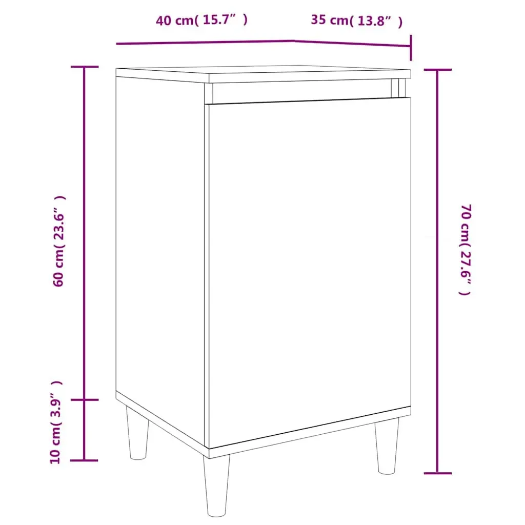 Bedside Cabinets Convenience Feature 40x35x70 cm Grey 2 Piece Engineered Wood Nightstand Storage