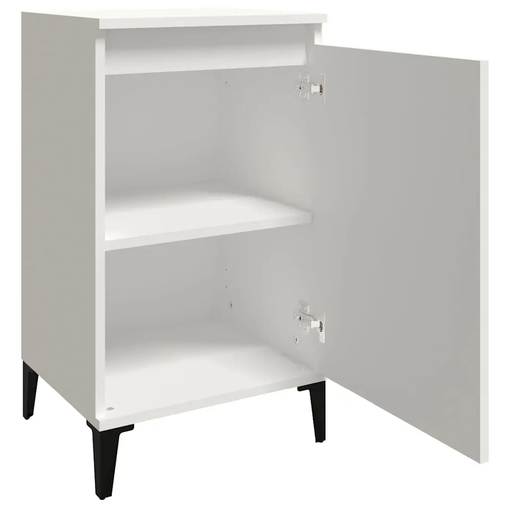 Bedside Cabinet White Compact Storage 40x35x70cm Nightstand Side Table