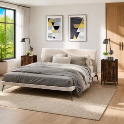 Set of 2 Engineered Wood Bedside Cabinets in Brown