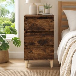 3 Drawer Bedside Cabinet in Brown - 40x35x70cm Dimensions