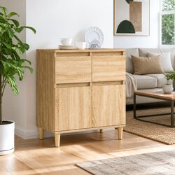 Engineered Wood Sideboard Cabinet 60x35x70cm Brown