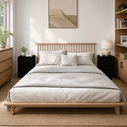 Black Nightstands with Ample Storage Space