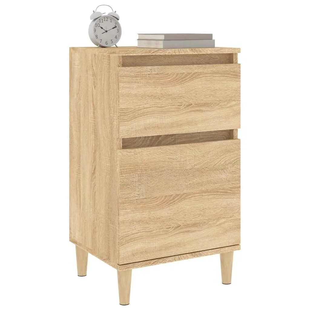 Bedside Table Storage Cabinet Brown 40 x 35 x 70 cm
