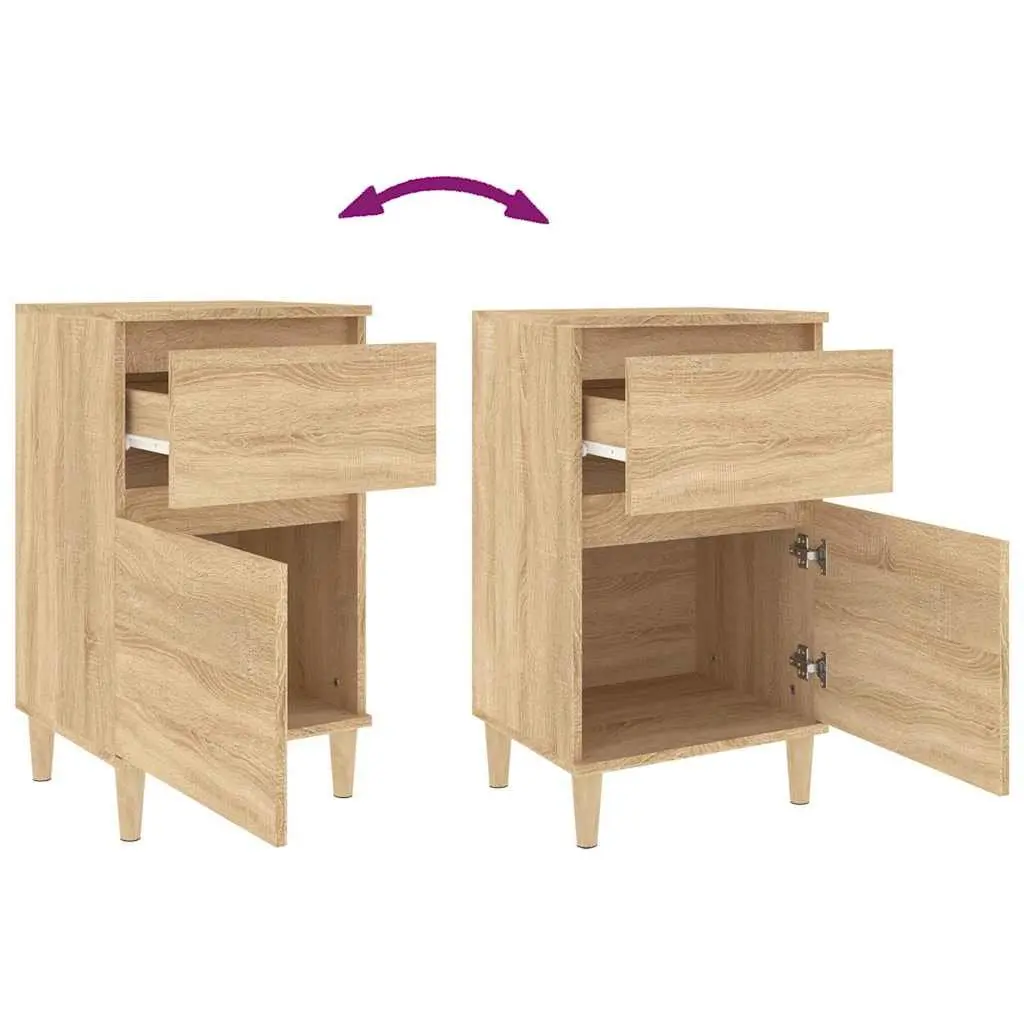 Bedside Table Storage Cabinet Brown 40 x 35 x 70 cm