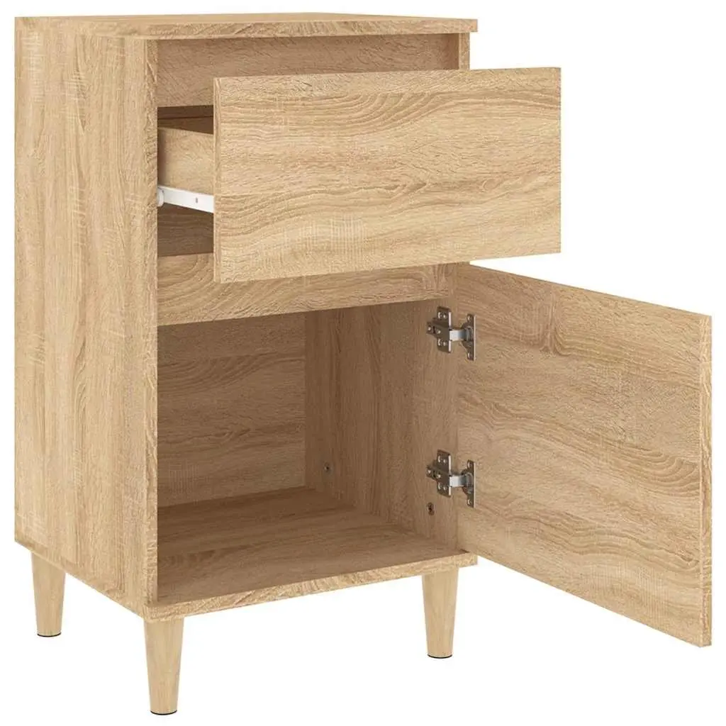 Brown Engineered Wood Bedside Cabinet Storage Organiser 40x35x70cm Bedroom Furniture