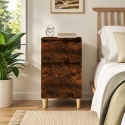 Engineered Wood Bedside Cabinet 40x35x70 cm in Brown
