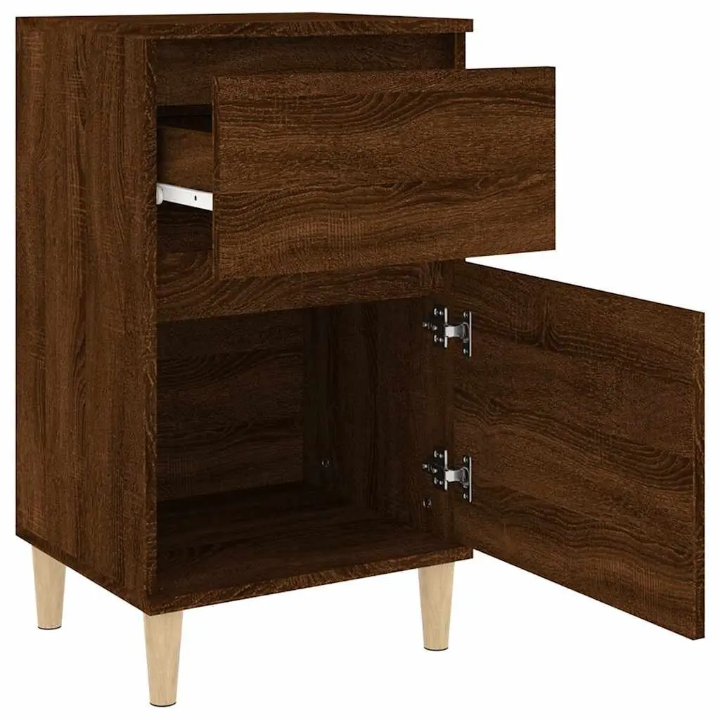 Bedside Cabinet Brown Oak Storage Nightstand Table 40x35x70cm Bedroom Furniture