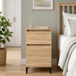 Brown Bedside Table with Ample Storage Space