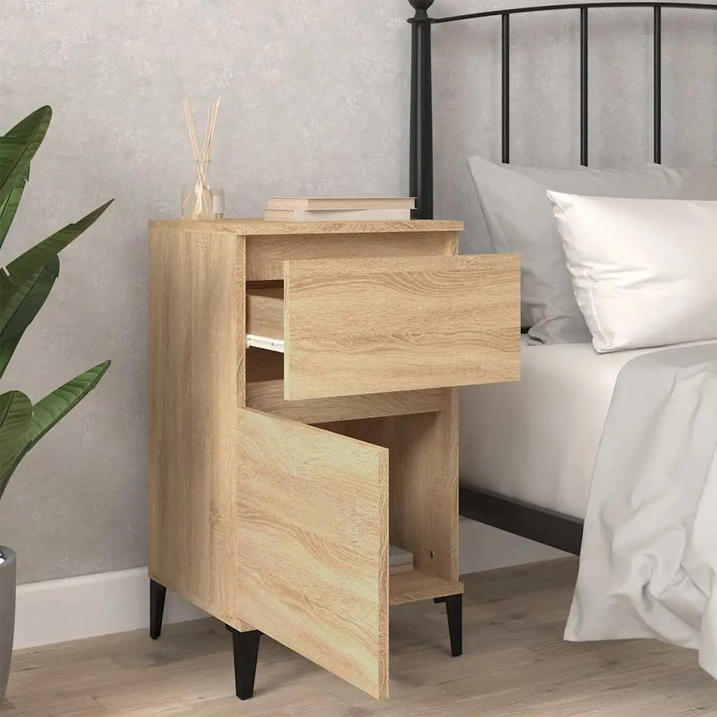 Bedside Cabinets Storage Organiser 40x35x70 cm Brown Set of 2