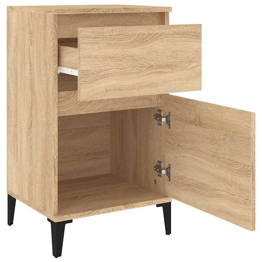 Bedside Cabinets Storage Organiser 40x35x70 cm Brown Set of 2
