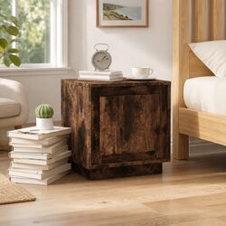 Smoked Oak Brown Bedside Cabinet 44x35x45 cm