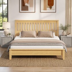 Set of 2 Nightstands in Grey Engineered Wood