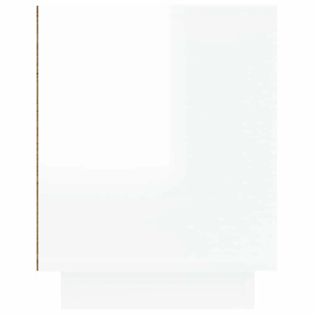 White High Gloss TV Cabinet Engineered Wood Media Storage Unit 80x35x45cm