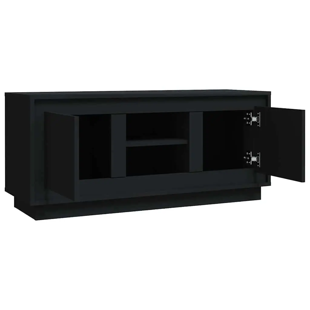TV Cabinet with Storage Compartments 102x35x45 cm Black