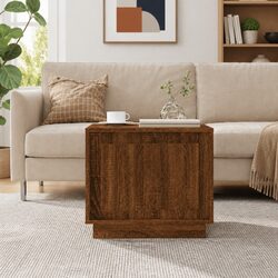 Engineered Wood Coffee Table with Hinged Storage Door