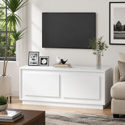 White Coffee Table 102x50x44 cm with Storage Compartments