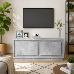 Grey Engineered Wood Coffee Table with Storage Compartments