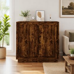 Engineered Wood Sideboard Storage Cabinet Brown 80x34x75cm
