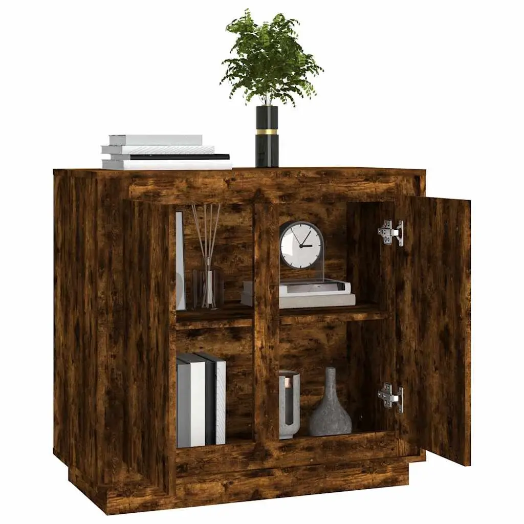 Engineered Wood Sideboard Brown Storage Cabinet 80x34x75cm Buffet Unit