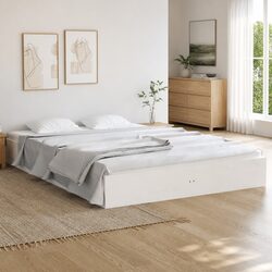 Solid Pine Wood Bed Frame 150x200 cm with Slatted Base