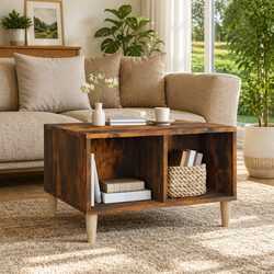 Smoked Oak Coffee Table with Practical Storage Compartments